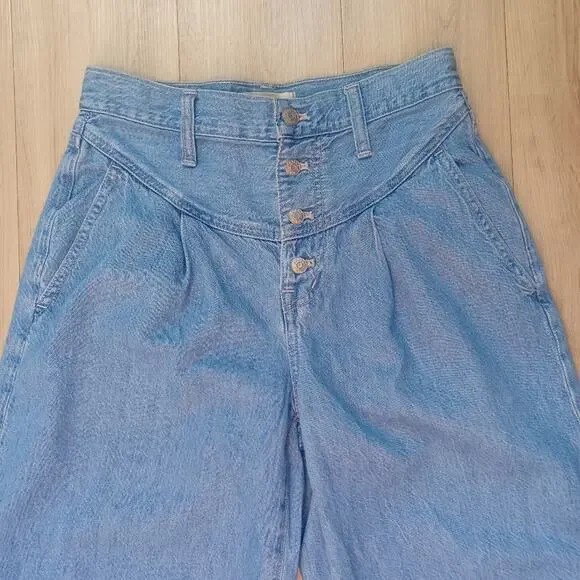 Madewell Super Wide-Leg Jeans Lockland Wash Size 27 - Picture 7 of 12